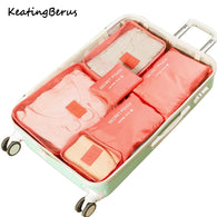 High Quality Oxford Cloth 6PCS/Set Travel Mesh Bag In Bag Luggage Organizer Packing Cosmetic Bag Cube Organiser for Clothing