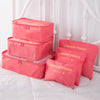 6Pcs/Set Luggage Packing Organizer Set Nylon Packing Cube Travel Bag System Durable Unisex Clothing Sorting Organize