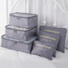 6Pcs/Set Luggage Packing Organizer Set Nylon Packing Cube Travel Bag System Durable Unisex Clothing Sorting Organize