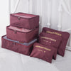 6Pcs/Set Luggage Packing Organizer Set Nylon Packing Cube Travel Bag System Durable Unisex Clothing Sorting Organize