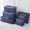 6Pcs/Set Luggage Packing Organizer Set Nylon Packing Cube Travel Bag System Durable Unisex Clothing Sorting Organize